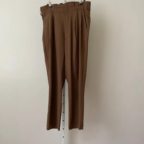 Athleta 4 Preppy Brown Skyline Plaid Pant II High Rise Tapered Trouser - Image 2