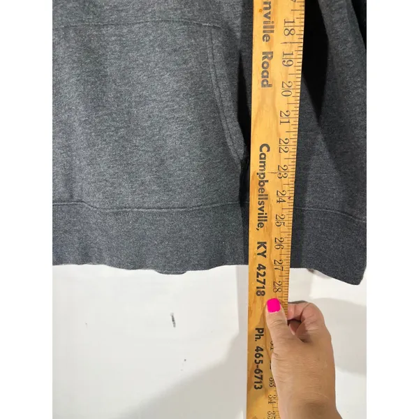 GAP 2012 Floral Logo Applique Pullover Hoodie Sweatshirt Women XXL Dark Gray - Image 3