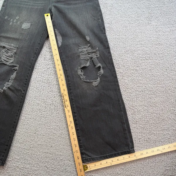 Forever 21 Premium 90s Fit Distressed Jeans Washed Black High Waist 27 Baggy - Image 4