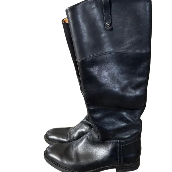 Enzo Angiolini Black Leather Eaellerby‎ Riding Boots Sz 10 Equestrian Preppy - Image 2