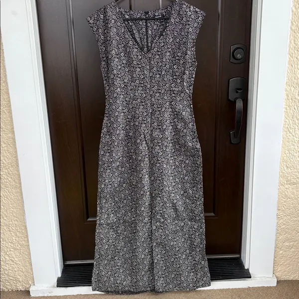 EUC Madewell Cap Sleeve V Neck Midi Dress Floral Cupro Blend Size 4 Retail $128 - Image 5