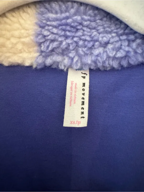 FP Movement by Free People Blue & White Check Teddy Jacket - Image 3