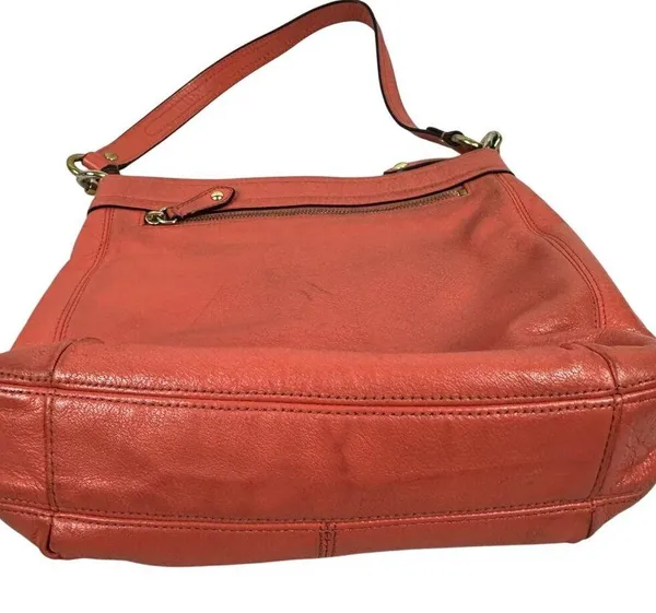 Coach Ashley Womens Leather Shoulder Bag In Red With Gold Accents - Image 7