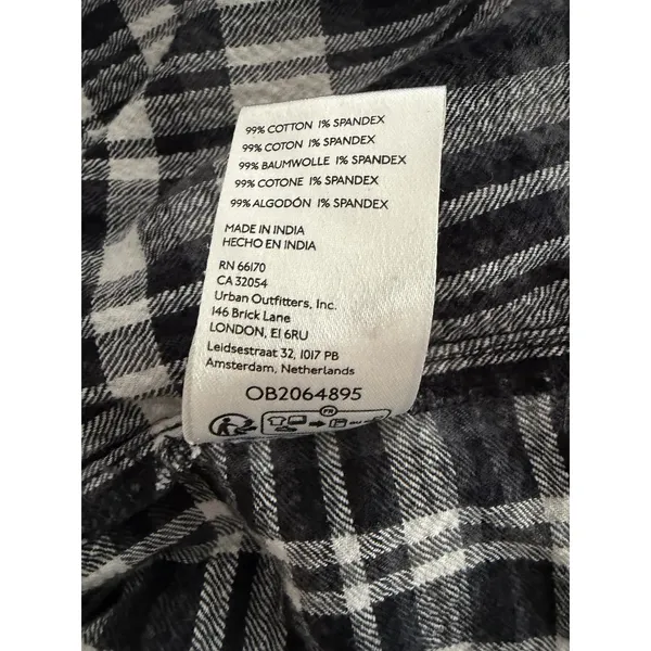 Free People We The‎ Free Indigo Skies White/Black Plaid Shirt Women's Size Small - Image 14