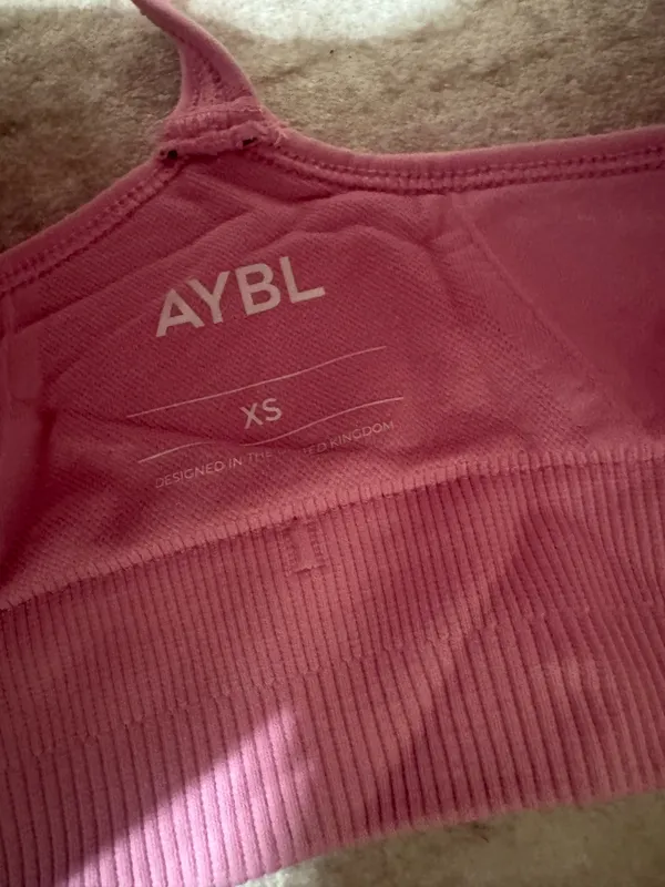 AYBL pink sports bra and shorts set top size xs shorts size S - Image 4