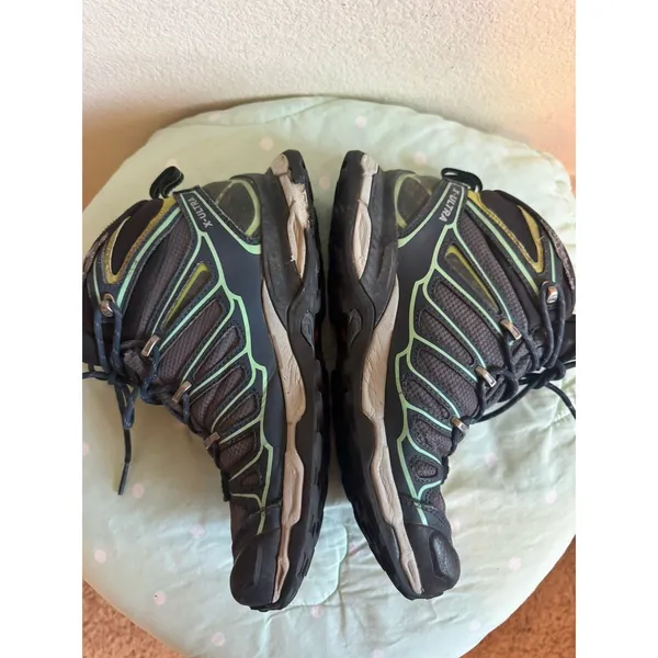Salomon X Ultra Mid Hiking Boots US 8 Medium Gray Green Black MPN 371514 - Image 8