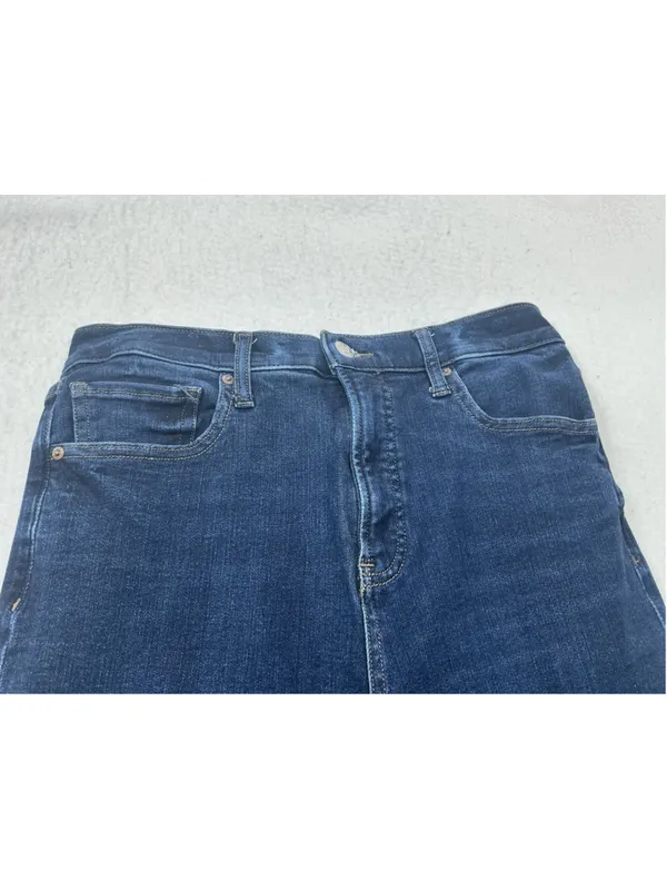 Woman’s Express 90s Slim Super High Rise Blue Denim Jeans 8 short Solid - Image 3