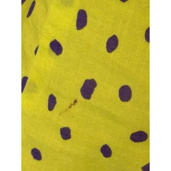 J McLaughlin Shirt Women 8 Yellow Purple Polka Dot Cotton‎ Collared Button Down - Image 8