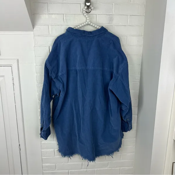 Offline by Aerie Blue Corduroy Quarter Zip Pullover Shacket Size XL - Image 13
