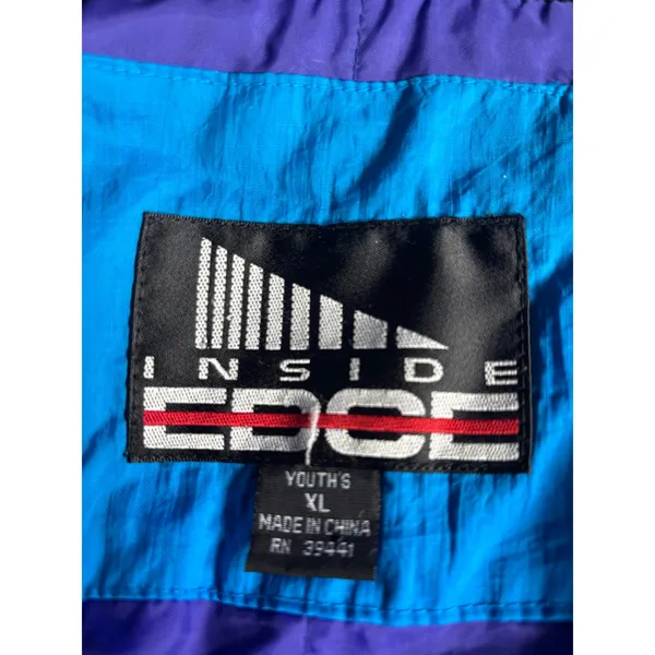 Vintage 90s Inside Edge Purple Blue One Piece Ski Suit‎ Youth XL Womens Fit Snow - Image 9
