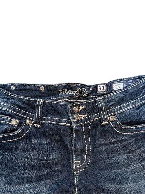 Miss Me Rhinestone Flap Pocket Jeans sz 31 - Image 5