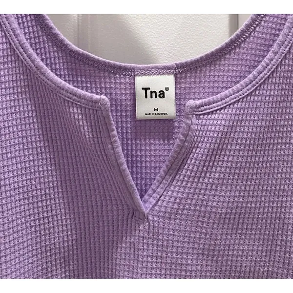 Aritzia TNA Purple Waffle Knit Tank Top - Image 3