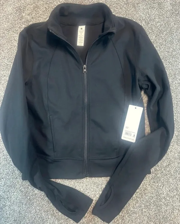 Yogalicious Black Women's Utility Full-Zip Jacket with Thumbholes - Image 2