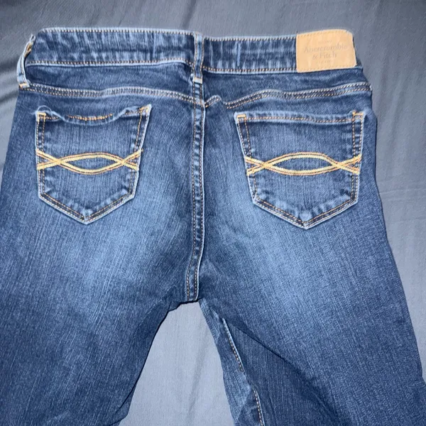 Abercrombie & Fitch Dark Blue Straight Leg Jeans - Image 3