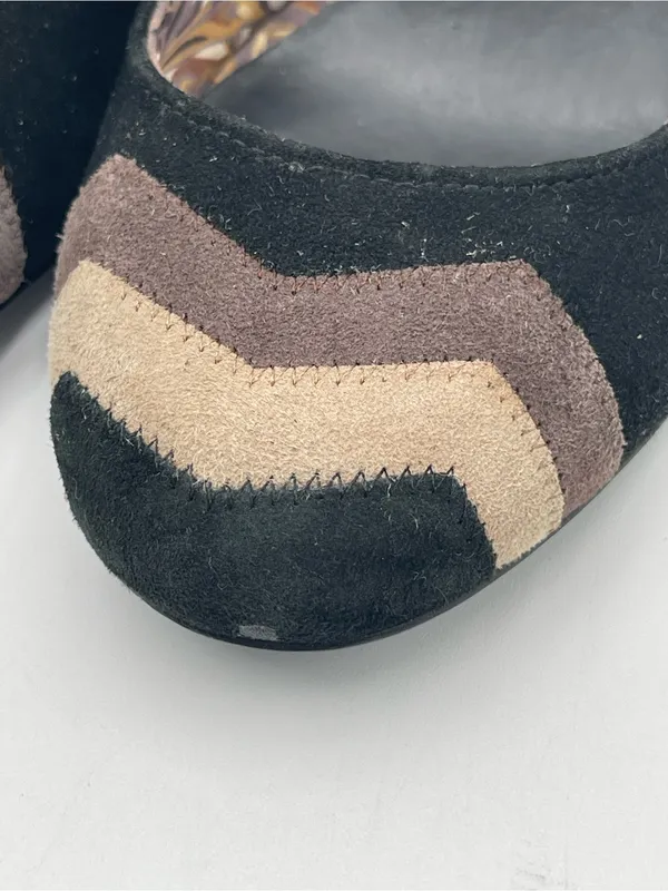 Missoni x Target Black & Brown Barkwood Zig Zag Suede Heeled Pumps Shoes Sz 8 - Image 7