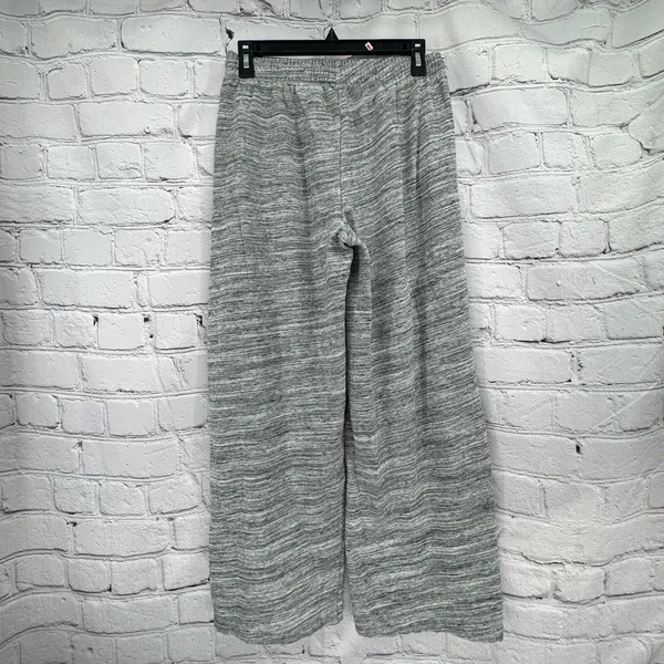 Pink Wide Leg Sweat Pants Women's S Gray Fleece Pockets Athleisure Stretch - Image 3