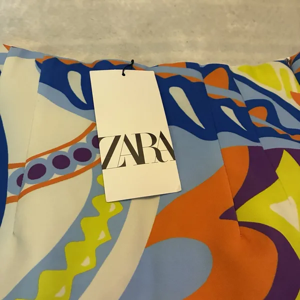 Zara Colorful Abstract Mini Skirt, Size XS, Vibrant Colors - Image 3