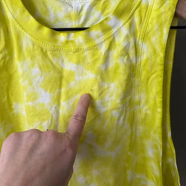 Lululemon All Yours Cropped Cotton Tank Top *Tie Dye Yellow Size 6 - Image 5