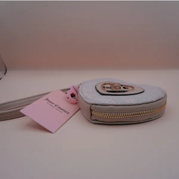 Juicy Couture Call It A Classic‎ Heart ZA Coin Purse Sandstone Logo Wristlet NEW - Image 4