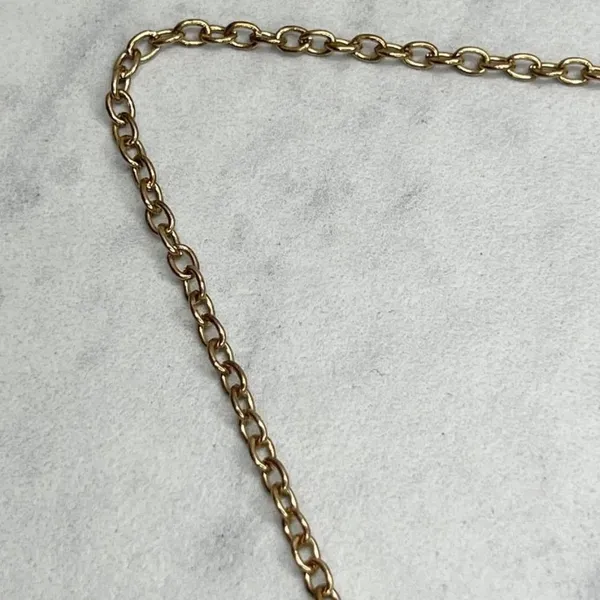 Faux Turquoise Beaded Slab Tassel Pendant Gold Tone Necklace - Image 5
