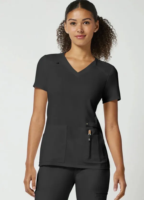 Cherokee iFlex V-Neck Knit Panel Scrub Top - Image 4