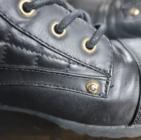 G by GUESS Byson Black Quilted Combat Women Boots Size 8M - Image 10