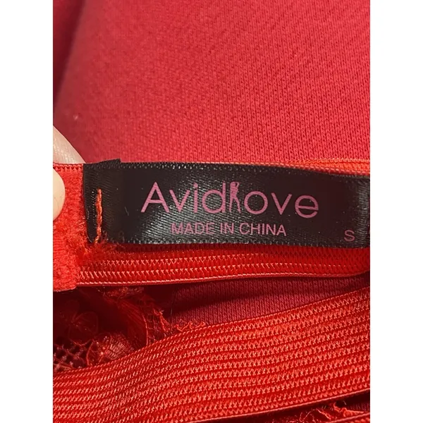 Avidlove Red Lace Lingerie Set‎ & Suspender Belt Small - Image 6