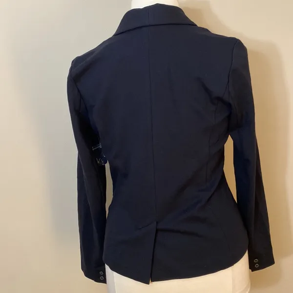 ModCloth Black Stretch Knit Shawl Collar Blazer business casual office jacket - Image 7