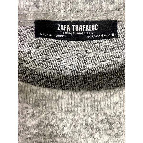 Zara Oversized Bell Longsleeve Soft Knit Pullover Sweater Crew Neck M Gray #4141 - Image 6