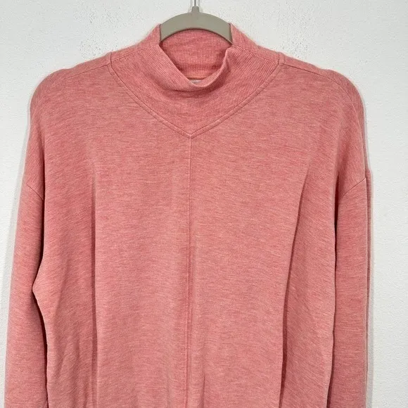 Athleta Pink Mockneck Sweater Cozy Soft Modal Thumbholes‎ Athleisure Loungewear - Image 3
