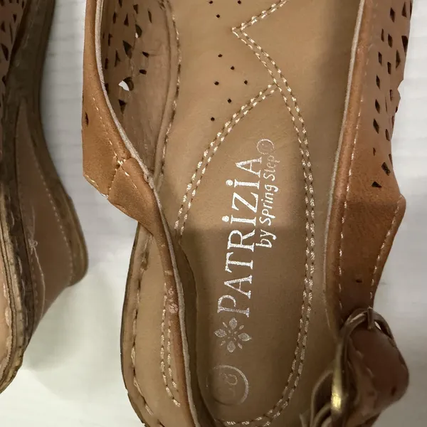 Patrizia By Spring Step Shoes Womens Size 7.5 38 Brown Slingback Wedge Sandals - Image 3