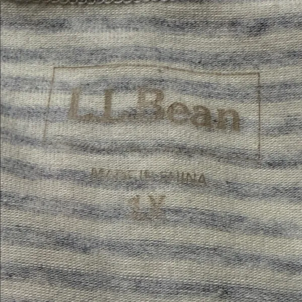 L.L. BEAN women’s plus size 1X striped pullover long sleeve tee grey and ivory - Image 6