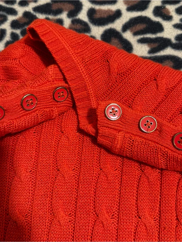 2000s vintage 2012 Banana Republic whimsical bohemian orange knitted sweater - Image 6