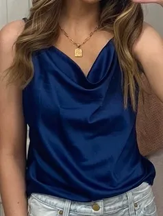 Elegant Solid Cami Top Blue - Image 5