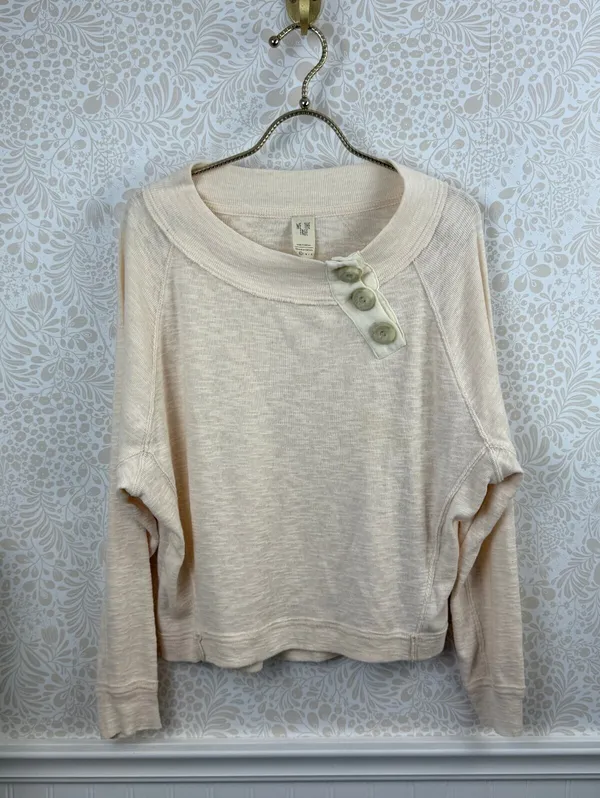 We the Free Cream Button Don’t Forget Me Lightweight Sweater - Size - XS - Image 3