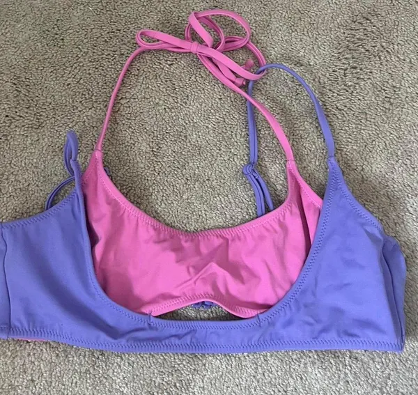 Storm Reid x PacSun Pink & Purple Joanna Layered Tank Bikini Top - Image 6