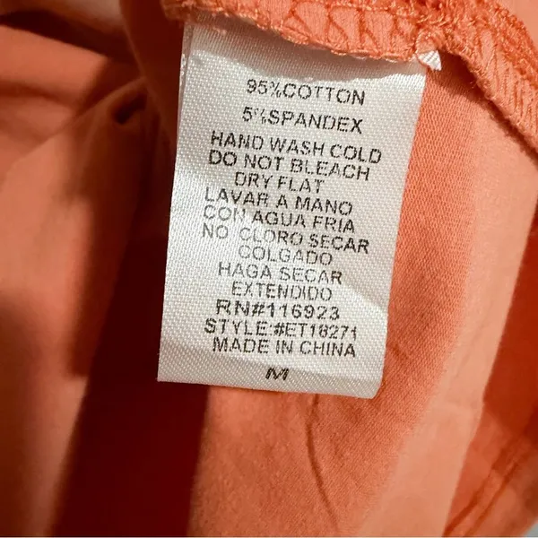 NWT Easel Sunset Orange Relaxed Fit Long Sleeve Top Soft Knit Tunic Casual Sz M - Image 10