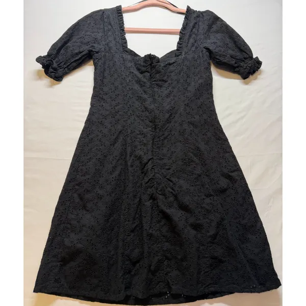 Lulus Dress Womens Small Black Eyelet Puff Sleeve‎ Mini Cottagecore Boho - Image 6