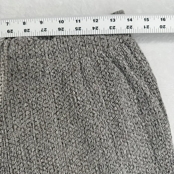 Zara‎ Womens Large Gray Textured Knit Wide Leg Drawstring Lounge Pants High Rise - Image 3
