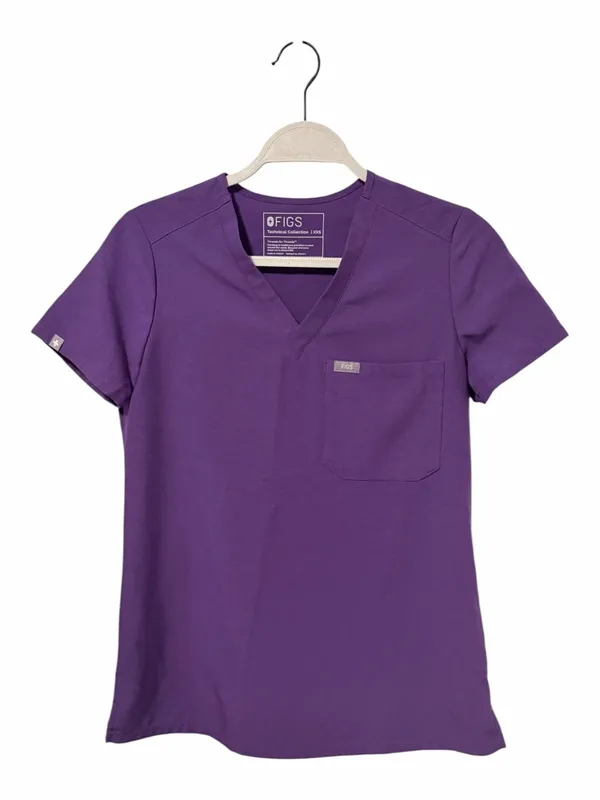 Figs Catarina Scrub Top Ultra Violet Size XXS PO 1651 - Image 2