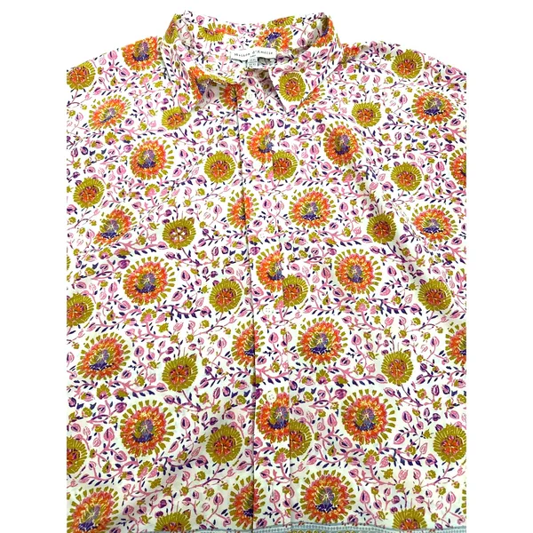 Anthropologie MAISON d’Amélie Button-Down Short-Sleeve Floral Blouse Size XS - Image 3