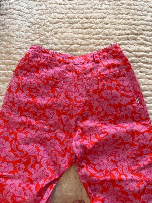 Rolla's Pink patterned straight leg high waisted jeans - Image 7