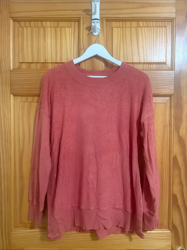 Aerie Size Small Oversized Pink Crewneck Sweatshirt - Image 2
