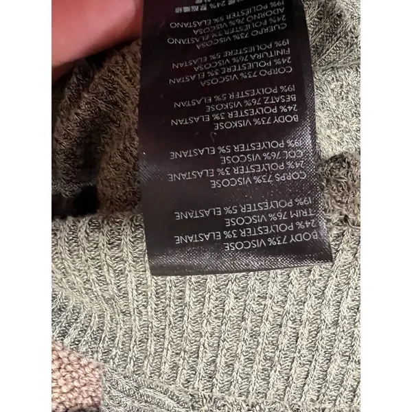 Free People We The Free Santa Clara Thermal Top Olive Green Waffle Knit Medium - Image 7