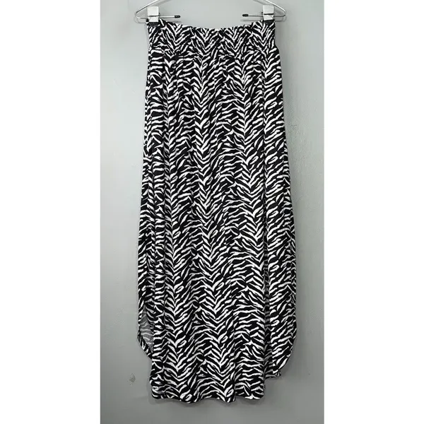 Ninexis Womens Size Medium Zebra Print Knit Maxi Slit Skirt Resortwear Mobwife - Image 7