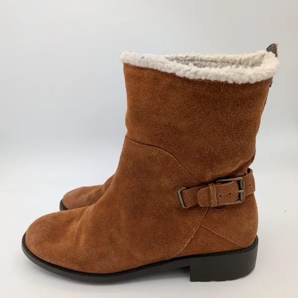 Cole‎ Haan Quiana Waterproof Suede Boots Brown Faux Shearling Lined Womens 8.5B - Image 2