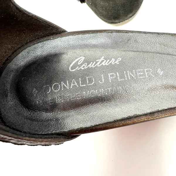Donald J. Pliner size 6.5 M Couture France‎ made in Italy leather suede wedges - Image 9