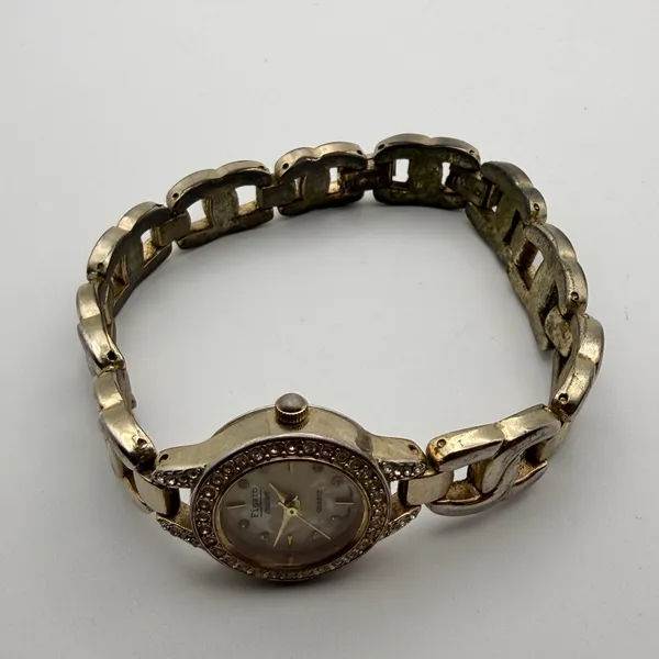 Elegant Figaro Couture Ladies Rhinestone Quartz Watch - Vintage & Chic - Image 3