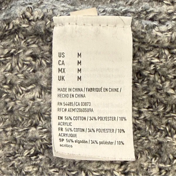Size Medium American Eagle Gray Roll Neck Knit Sweater - Image 5