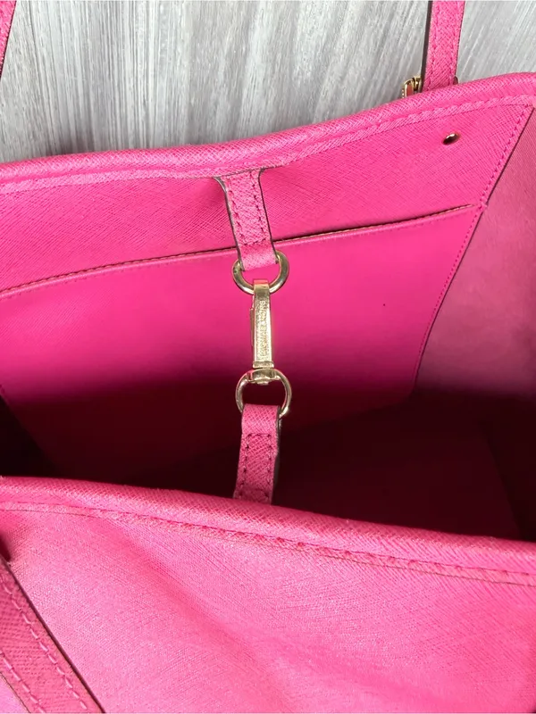 Vintage Michael Kors Jet Set Large Tote in Raspberry Pink Saffiano leather bag - Image 7